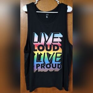 Gilly Hicks Black Mens Tank Top "Love Loud Live Proud"